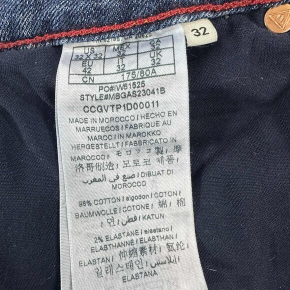 GUESS Slim Tapered Distressed Jeans – Dark Wash Denim size 32 waist‎ - Picture 13 of 13